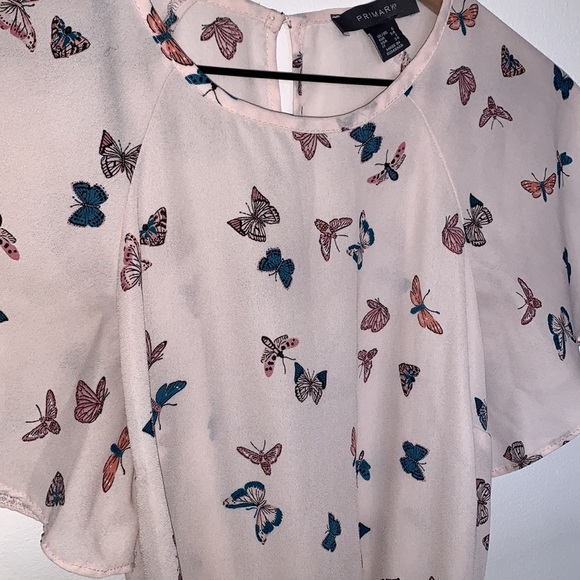 Primark | Tops | Primark Butterfly Patterned Lightweight Flowy Short Sleeve  Cute Blouse | Poshmark